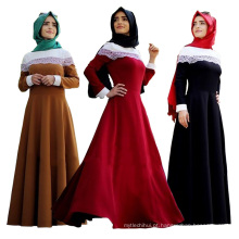 Material de qualidade sólida não ver a pele de algodão kaftan Bordado Manga Comprida Para As Mulheres Islâmico Ocasional Maxi abaya Vestidos